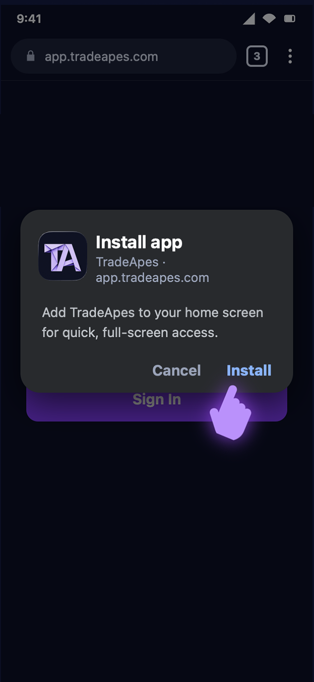 Tap Install to confirm